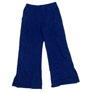 Beyond Yoga On The Go Pant Blue Size Large L Wide Leg Slit Pull On